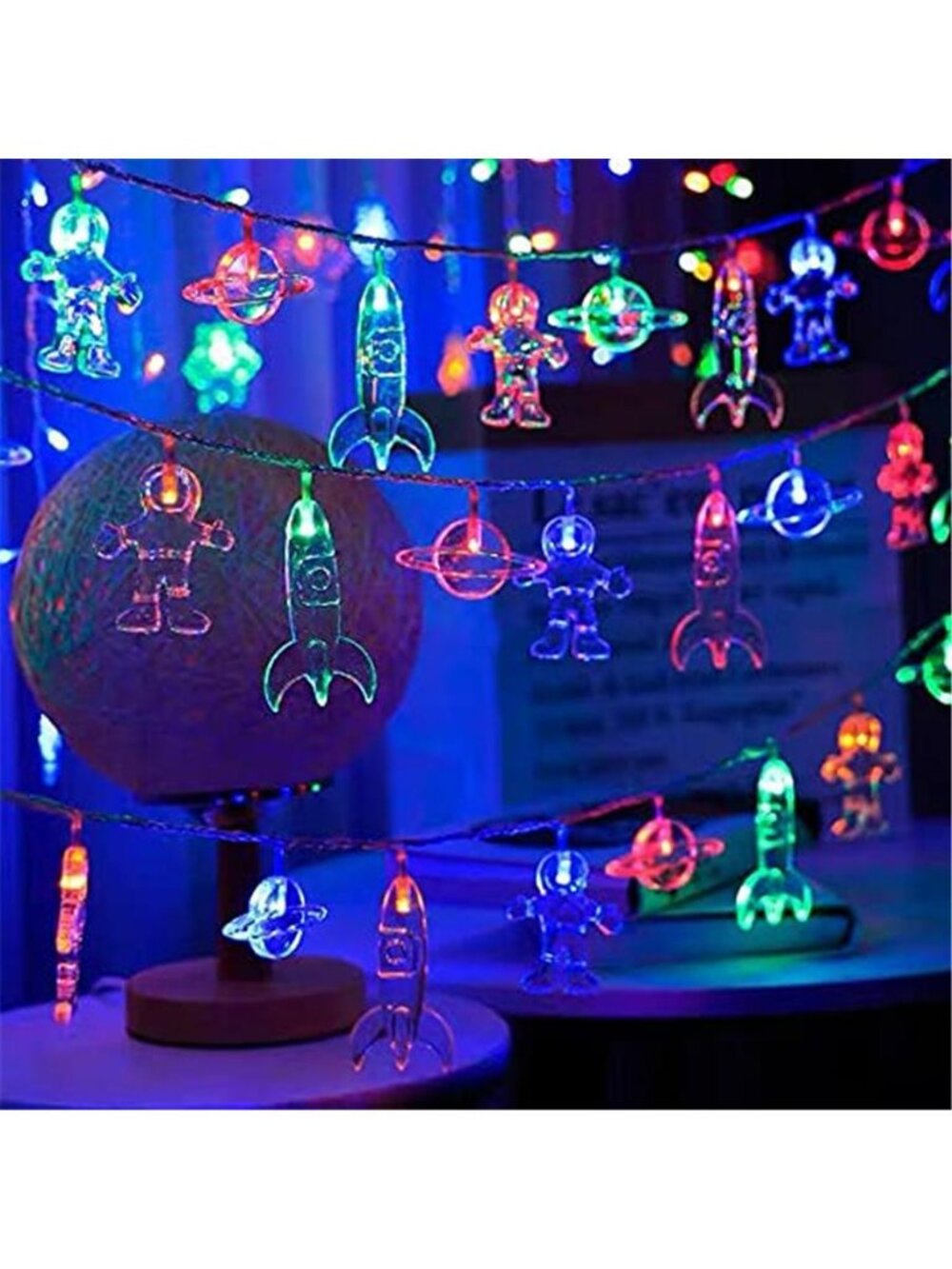 20 LED Children's Room LED String Light Astronaut Spaceship Rocket